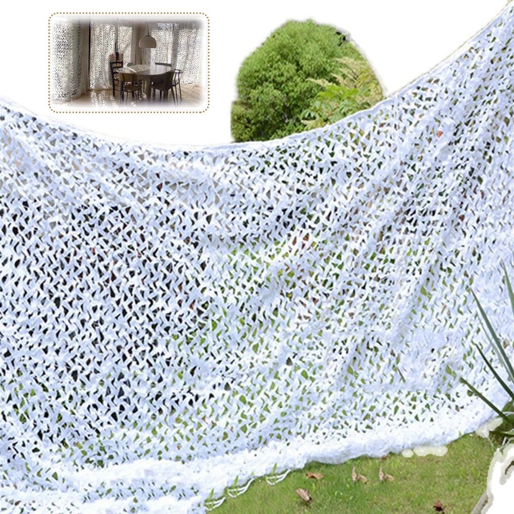 Geovne Outdoor Snow Camouflage Net,Multipurpose Camo Netting,Oxford Fabric Army Blinds Nets,Camouflage Tarp,Customize Available,for Hunting,Decoration,Camping,Photography,White (2x6m(6.6x19.7ft))