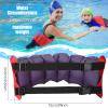 Lewtemi 1 Pcs Inflatable Swim Belt Pool Flotation Portable Waist Aid for Adults Adjustable Swimming Training Aid Waist Belt with Buckle and Rope for Beginner(Red and Blue) view 3