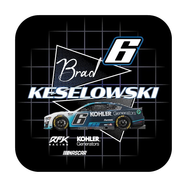 R and R Imports Nascar #6 Brad Keselowski 4-Inch Vinyl Decal Sticker Retro Design