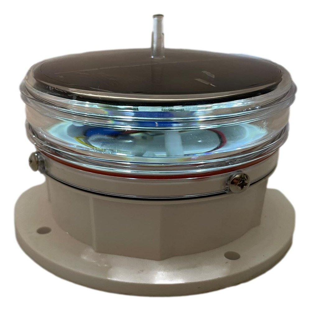 Britta Products Solar Dock Warning Light 360 Degree - Super Bright Waterproof LED Light for Marine Applications - Constant On or Flashing (WHITE)