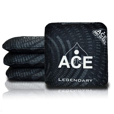 CornholeAce Legendary - Black (Set of 4 Bags) - Professional Cornhole Bags - ACE Pro Stamped