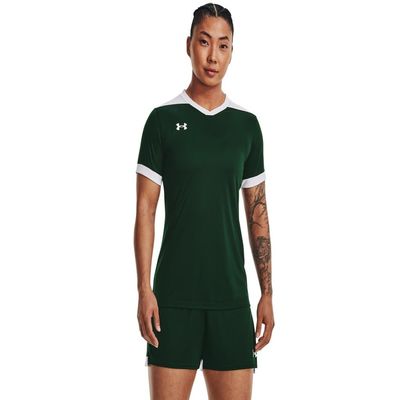 Under Armour Womens Maquina 3.0 Jersey, (301) Forest Green / / White, Medium