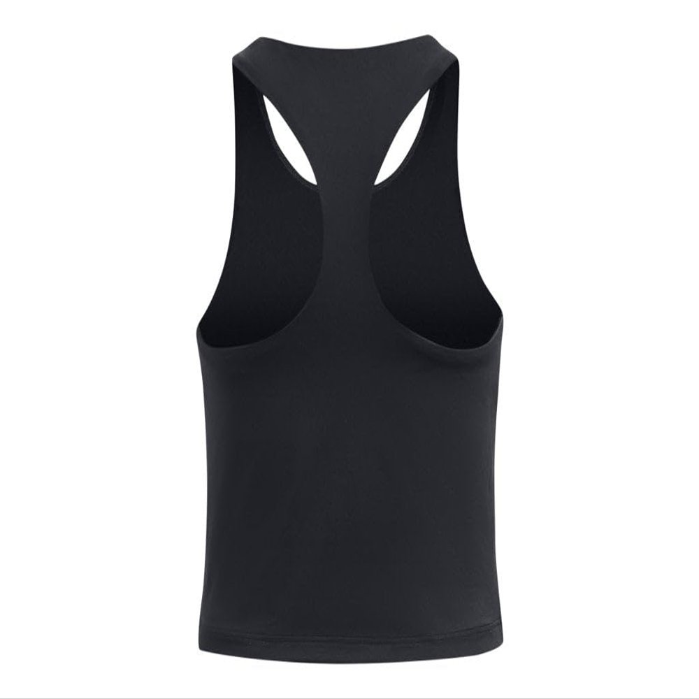 Under Armour Girls Motion Crop Tank Top, Black (001)/Jet Gray-Legacy, Medium