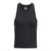 Under Armour Girls Motion Crop Tank Top, Black (001)/Jet Gray-Legacy, Medium view 2