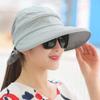 2 in 1 Sun Visor Hat Summer Golf Hat Womens UV Protection Hat Wide Brim Beach Hat Packable Fishing Hat Rollable Floppy Hat Gray