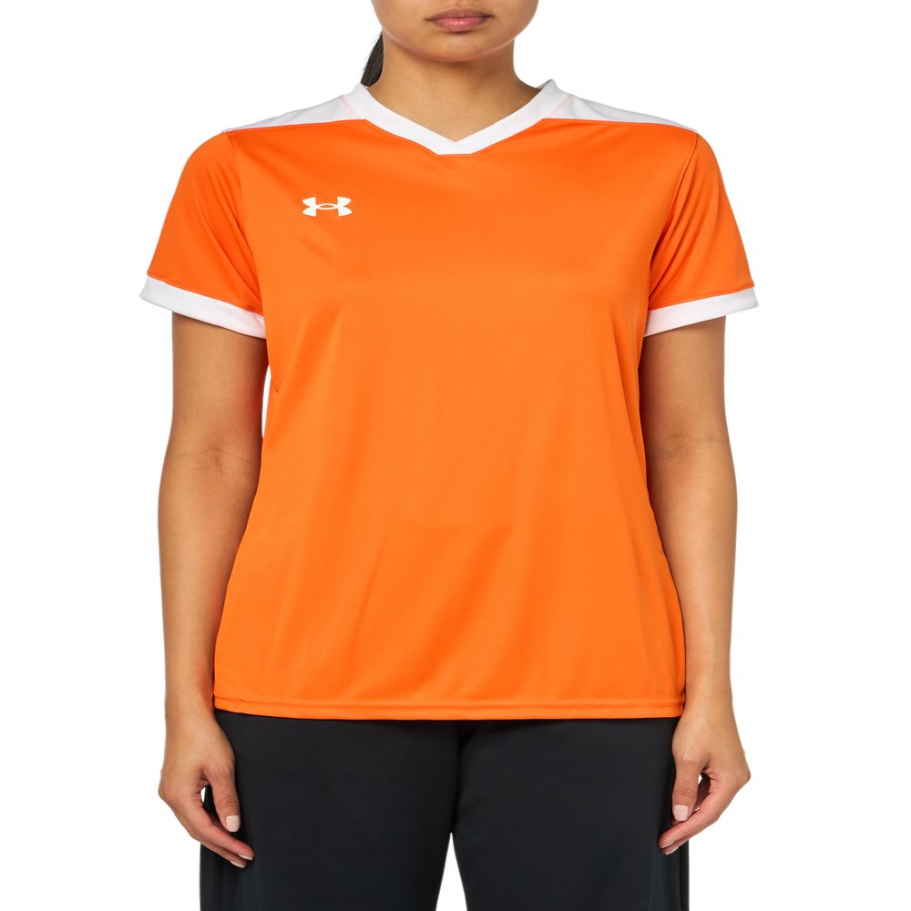Under Armour Womens Maquina 3.0 Jersey, (800) Team Orange / / White, Large