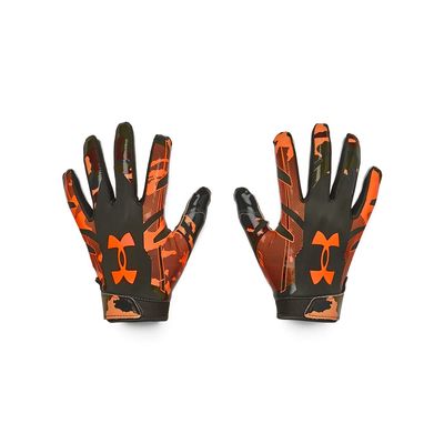 Under Armour Men's F8 Novelty Football Gloves, (310) Baroque Green / / Blaze Orange, XX-Large
