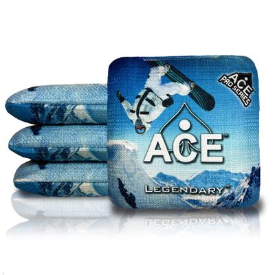 CornholeAce Legendary - Snowboarder (Set of 4 Bags) - Professional Cornhole Bags - Thin Blue Line Flag - ACE Pro Stamped