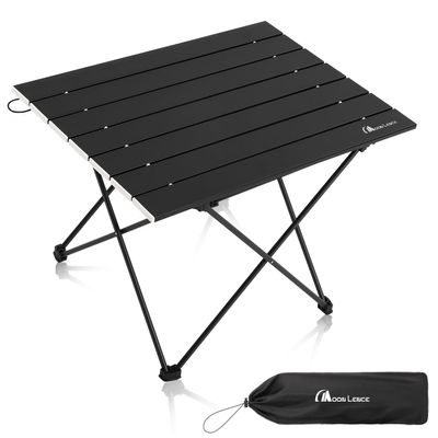MOON LENCE Ultralight Folding Camping Table, Compact,Portable with Carry Bag, for Outdoor Cooking, Picnic, Camp, Boat, Travel (Black - M)