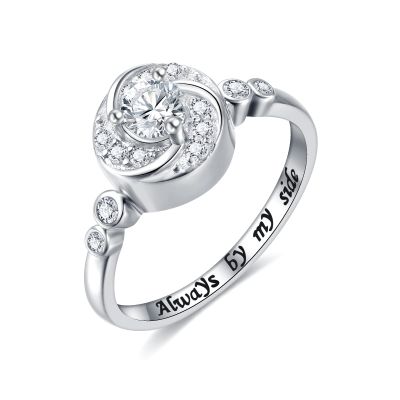 Urn Rings for Cremation Ashes Circle of Life 925 Sterling Silver Always by my side Keepsake Rings Memorial Jewelry for Women (Size 6)