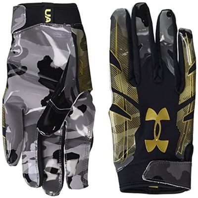 Under Armour Men's F8 Novelty Football Gloves, (004) Black / / Gold, XX-Large
