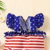 RSKK July 4th Baby Girl Ruffled Single Piece American Flag Printed Bow Beach Swimwear Rash Guard Bathing Suit Swimsuit, Red, 18-24 Months view 4