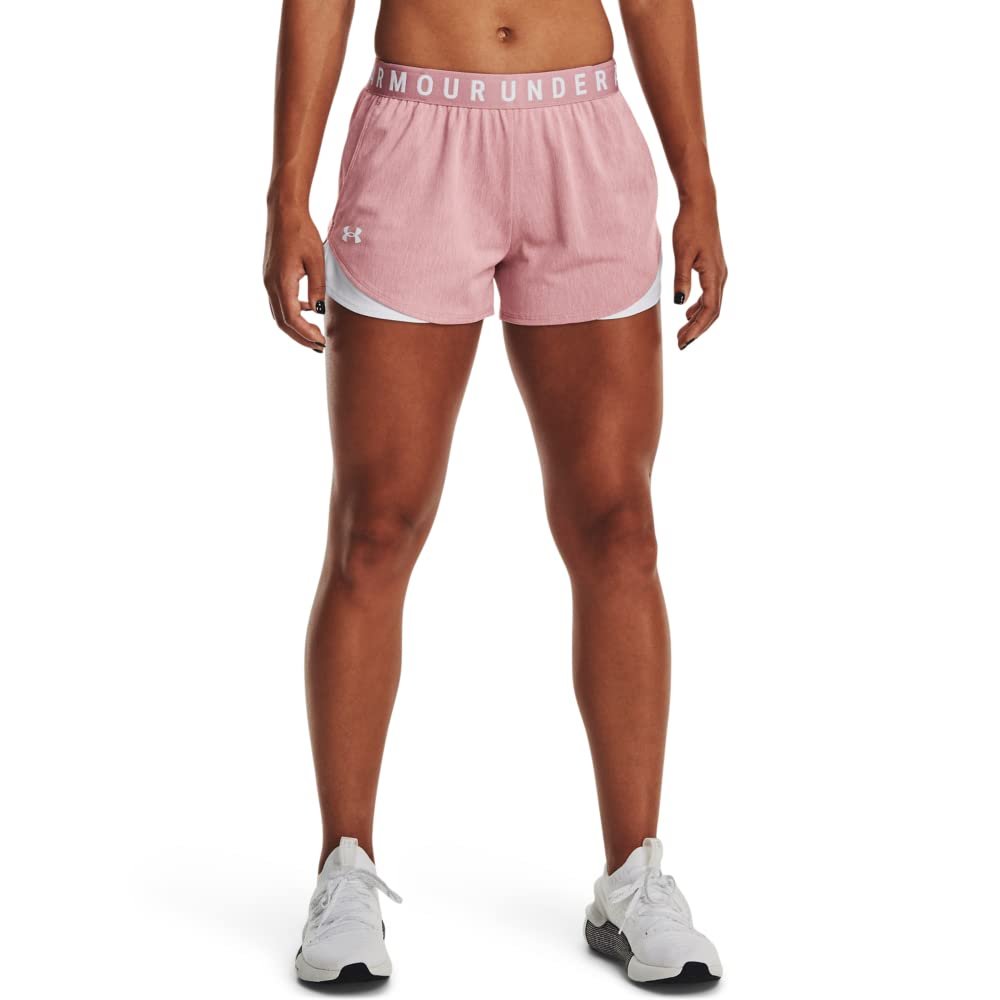 Under Armour Women's Play Up Short 3.0 - Twist , (697) Pink Elixir / White / White , XX-Large