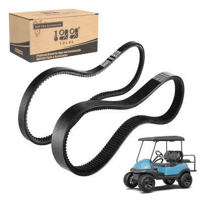 10L0L Golf Cart Drive Belt & Starter Generator Belt Kit for Club Car DS 1992-Up & Precedent 2004-Up, Compatible with FE290, FE350 and Kawasaki OHV Engine, Replaces OEM 101916701