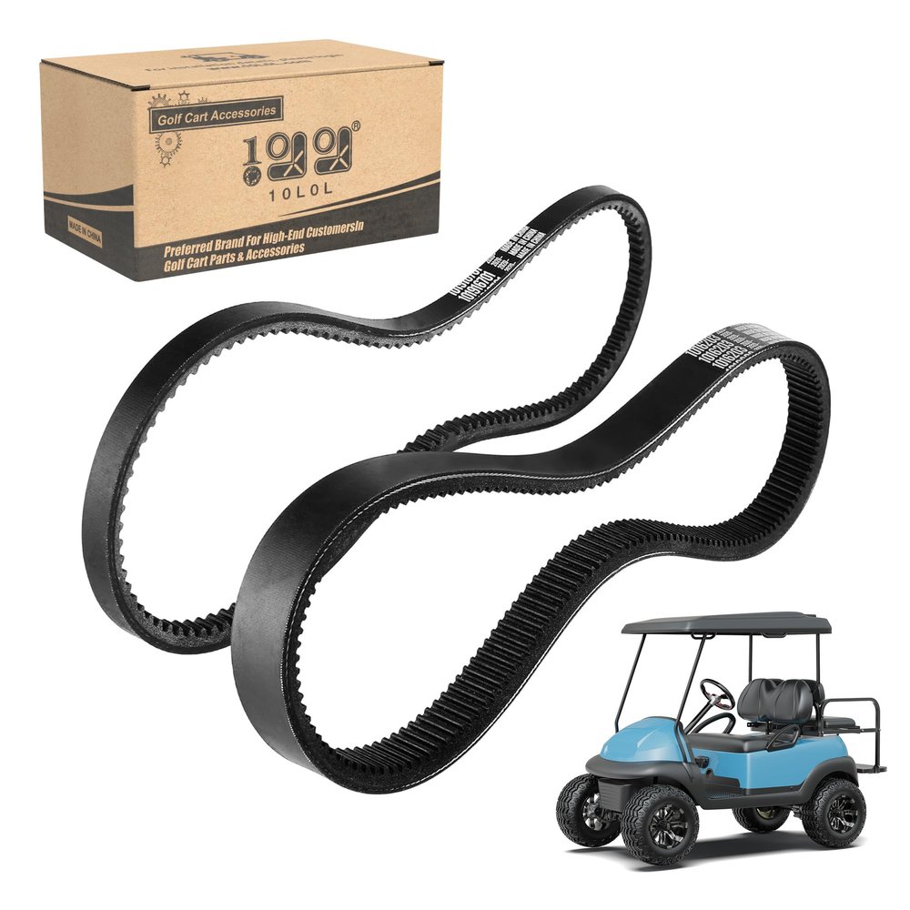 10L0L Golf Cart Drive Belt & Starter Generator Belt Kit for Club Car DS 1992-Up & Precedent 2004-Up, Compatible with FE290, FE350 and Kawasaki OHV Engine, Replaces OEM 101916701