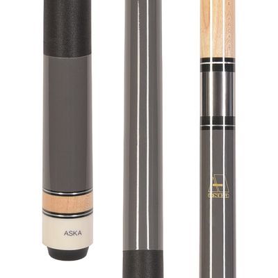 ASKA L2 2-Piece Pool Cue Stick, 58-inches Hard Rock Canadian Maple, 13mm Hard Tip (21-Ounce, Grey)