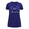 Under Armour Girls Tech Big Logo Short Sleeve T-Shirt, (468) Sonar Blue/Nebula Purple/Glacier Blue, Youth Large view 1