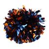 Metallic Cheerleader Cheerleading Pom Poms 6 inch 1 Pair 2 Pieces (Royal Blue/Orange) view 1