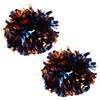 Metallic Cheerleader Cheerleading Pom Poms 6 inch 1 Pair 2 Pieces (Royal Blue/Orange) view 2