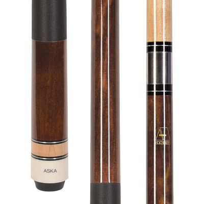 ASKA L2 2-Piece Pool Cue Stick, 58-inches Hard Rock Canadian Maple, 13mm Hard Tip (18-Ounce, Brown)