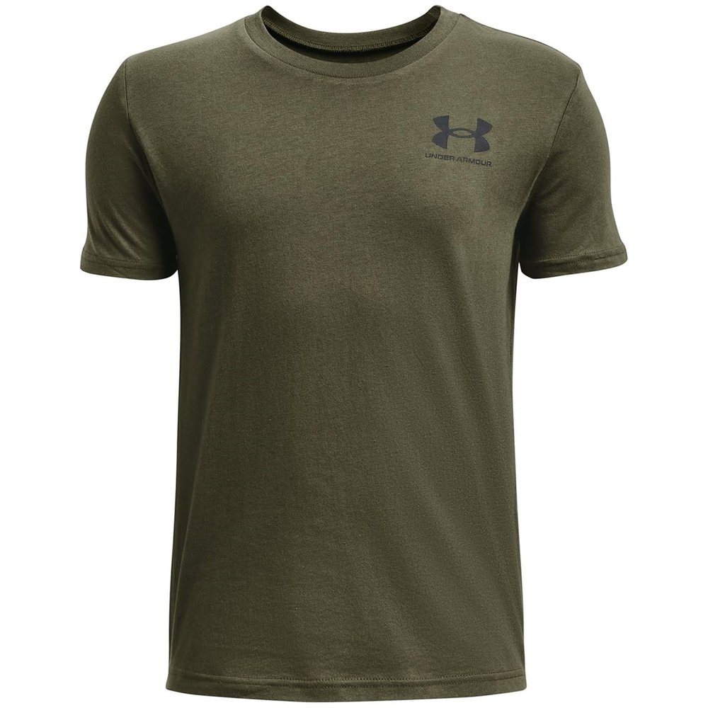 Under Armour Boys' Sportstyle Left Chest Short-Sleeve T-Shirt, (390) Marine OD Green / / Black, Youth X-Small