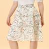 Allegra K Women's Floral Skirts Spring Smocked Elastic Waist A-Line Below Knee Length Ruffle Tiered Skirt X-Large White view 2