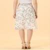Allegra K Women's Floral Skirts Spring Smocked Elastic Waist A-Line Below Knee Length Ruffle Tiered Skirt X-Large White view 4