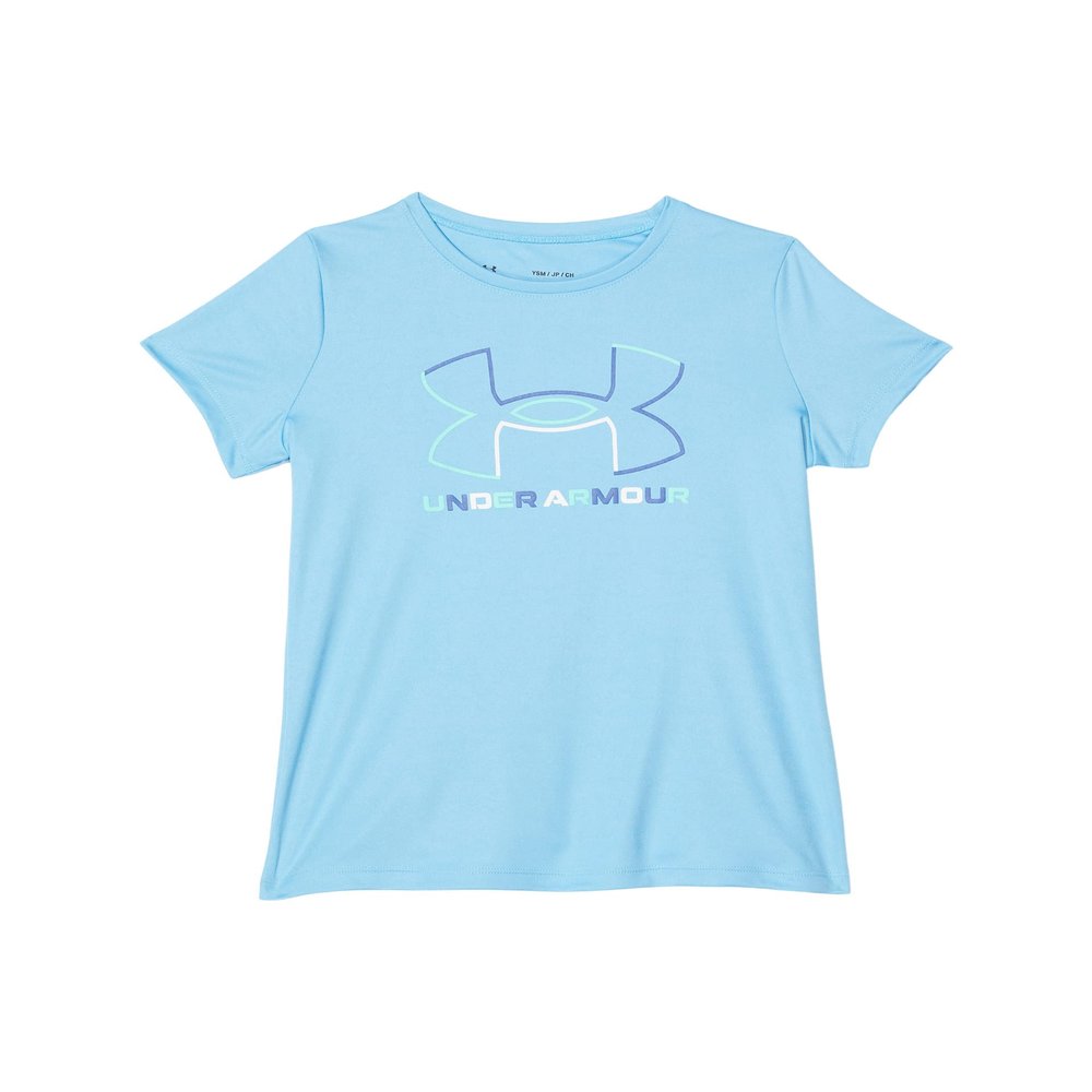 Under Armour Girls Tech Big Logo Short Sleeve T-Shirt, (462) Tonic/Green Breeze/Halogen Blue, Youth Medium