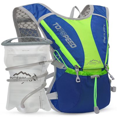 Hydration Pack Backpack, IX INOXTO Running Hydration Vest with 1.5L ( 50 oz) Water Bladder for Men Women, Lightweight Water Backpack for Hiking Cycling Climbing Camping (Dark Blue)