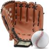 Baseball Glove,Baseball Softball Mitt with Ball for Kids Youth Adults Training and Beginner,Right Hand Throw,Left Hand Glove (Brown, 9.5in) view 1