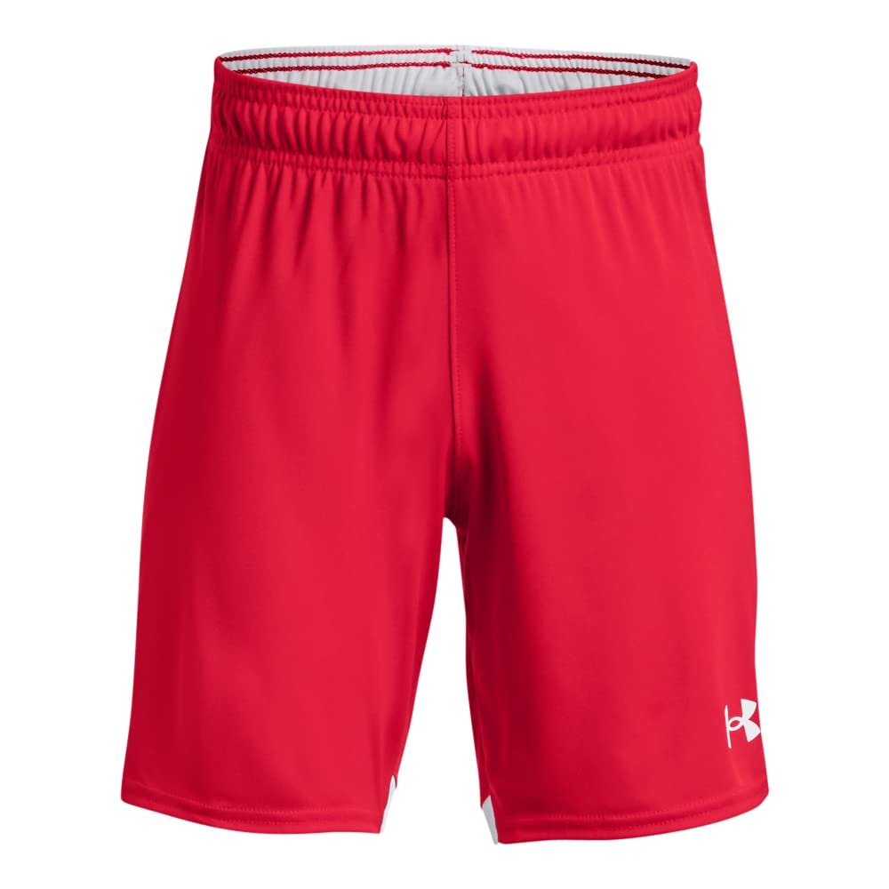 Under Armour Boys' Maquina 3.0 Shorts, (600) Red / / White, Youth X-Small