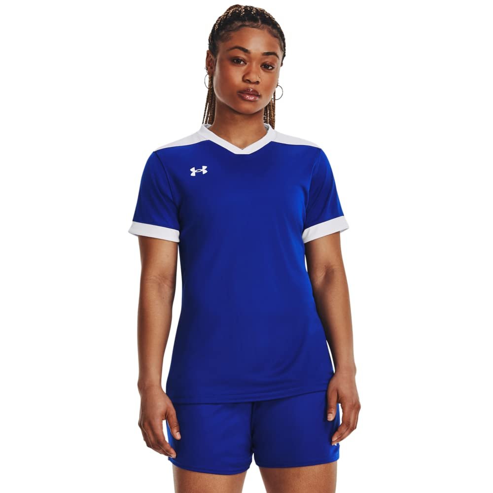 Under Armour Womens Maquina 3.0 Jersey, (400) Royal / / White, X-Large