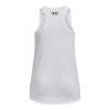 Under Armour Girls' Tech Big Logo Tank, (100) White/Rebel Pink/Black, Youth X-Small view 2
