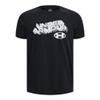 Under Armour Boys' Tech Wordmark Short Sleeve T-Shirt, (001) Black / / White, Youth Large view 1