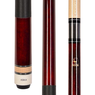 ASKA L2 2-Piece Pool Cue Stick, 58-inches Hard Rock Canadian Maple, 13mm Hard Tip (21-Ounce, Red)