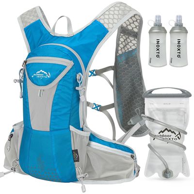 IX INOXTO Hydration Pack Backpack, Lightweight Water Backpack with 2L Hydration Bladder Daypack for Men Women,Running Hydration Vest for Trail Running Hiking Cycling Race Climbing (Blue)