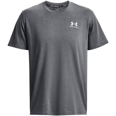 Under Armour Men's Heavyweight Short Sleeve T-Shirt, (012) Pitch Gray Medium Heather/White/White, X-Small