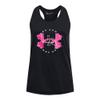 Under Armour Girls' Tech Big Logo Tank, (002) Black/Gray Mist/Rebel Pink, Youth X-Small view 1