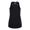 Under Armour Girls' Tech Big Logo Tank, (002) Black/Gray Mist/Rebel Pink, Youth X-Small view 2