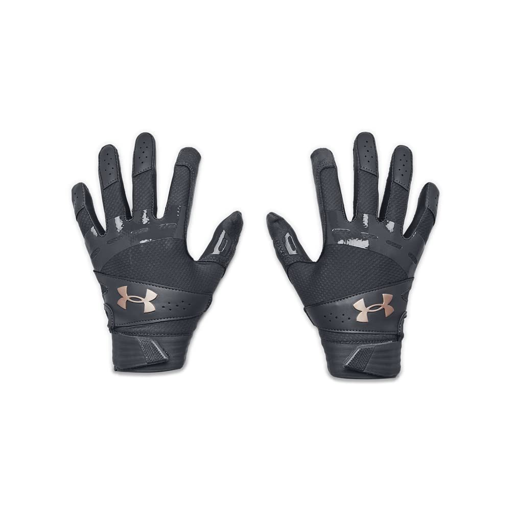 Under Armour Women's Motive Softball Gloves, (012) Pitch Gray/Pitch Gray/Metallic Rose Gold, Small