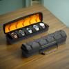 AUKURA watch case for travel and storage (Brown Microfiber Lining 5 Slots) view 2