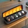 AUKURA watch case for travel and storage (Brown Microfiber Lining 5 Slots) view 3