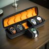 AUKURA watch case for travel and storage (Brown Microfiber Lining 5 Slots) view 4