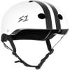 S1 Lifer Helmet for Skateboarding, BMX, and Roller Skating - EPS Fusion Foam, CPSC & ASTM Certified - White Gloss w/Black Stripes X-Small (20.5") view 1