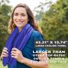 Meiyante Cooling Towel for Neck and Face - 43.3" x 15.7" - Quick-Dry Microfiber - Ideal for Hot Weather, Gym, Fitness, Camping, Yoga Sport, Golf - Navy Blue view 3