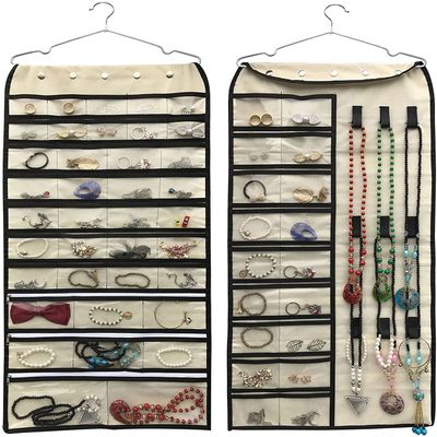 BB Brotrade Hanging Jewelry Organizer,Double Sided 56 Pockets&9 Hooks Accessories Organizer for Holding Jewelry