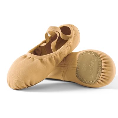Dance Women's Ballet Shoes Stretch Canvas Dance Slippers Split Sole for Girls/Adult, Size 9, Sand