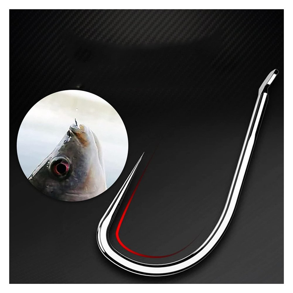 KUYWLMKMZZ Fishing Hooks 100PCS with Stabbed Hook High Carbon Steel Jig Mackerel Fish Hook Fishing Gear Fishing Tackle (Size : 6#)