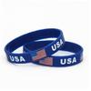 Ruluti USA Flag Silicone Wristband 2pcs Blue Souvenir Bracelet Teens Bangles for American Independence Day Americanism Patriotic Men Women Gifts view 1