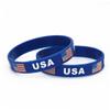 Ruluti USA Flag Silicone Wristband 2pcs Blue Souvenir Bracelet Teens Bangles for American Independence Day Americanism Patriotic Men Women Gifts view 3